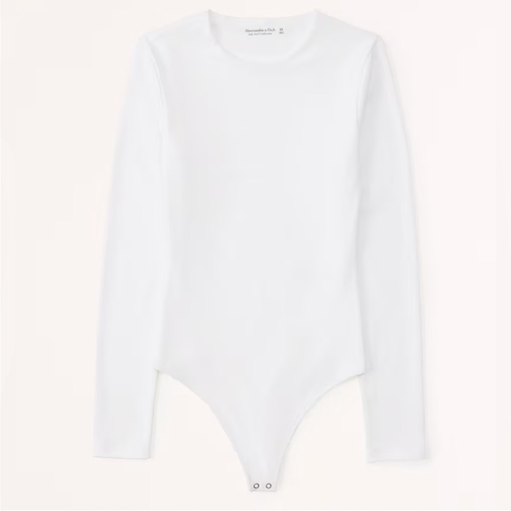 Abercrombie seamless long sleeve Bodysuit - White